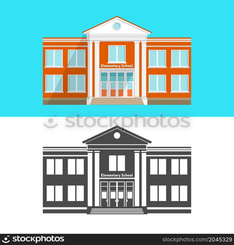 Welcome back to school. Set of School building icon. Vector illustration.. Set of School building icon.