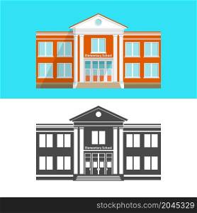 Welcome back to school. Set of School building icon. Vector illustration.. Set of School building icon.