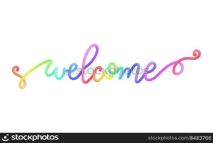 Welcome banner text sign isolated on white background vector illustration