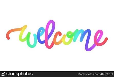 Welcome banner text sign isolated on white background vector illustration