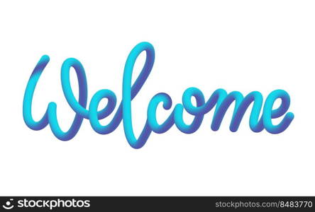 Welcome banner text sign isolated on white background vector illustration