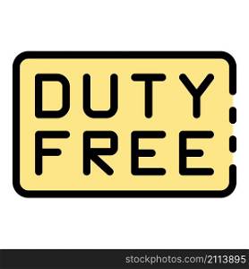 Welcome duty free icon. Outline welcome duty free vector icon color flat isolated. Welcome duty free icon color outline vector