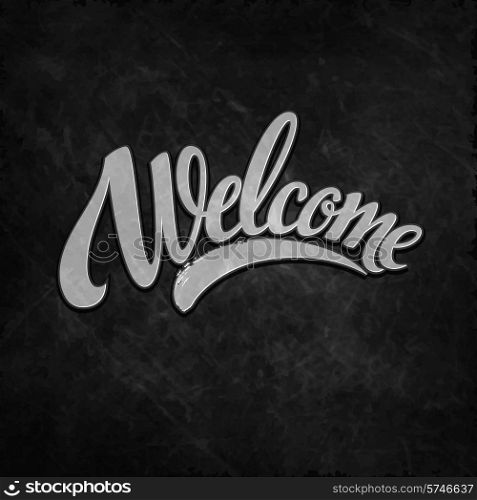 Welcome hand lettering. Vector illustration EPS 10. Welcome lettering. Vector illustration