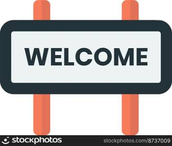 welcome sign illustration in minimal style isolated on background