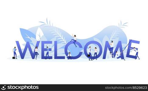 Welcome sign people, great design for any purposes. Vector illustration. Business concept. Welcome sign people, great design for any purposes. Vector illustration. Business concept.