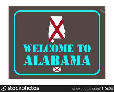 Welcome to Alabama sign with flag map Vector illustration Eps 10.. Welcome to Alabama sign with flag map Vector illustration Eps 10