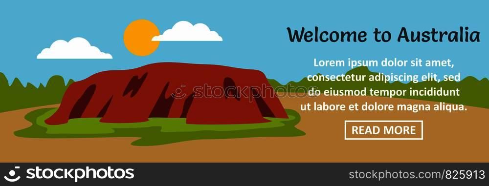 Welcome to Australia banner horizontal concept. Flat illustration of welcome to Australia banner horizontal vector concept for web design. Welcome to Australia banner horizontal concept