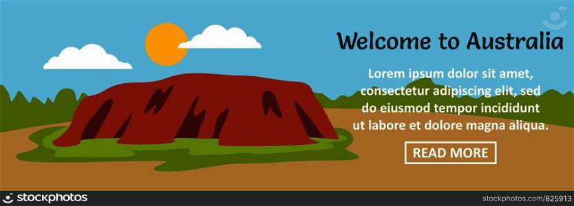 Welcome to Australia banner horizontal concept. Flat illustration of welcome to Australia banner horizontal vector concept for web design. Welcome to Australia banner horizontal concept
