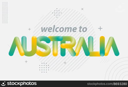 Welcome To Australia. Creative Typography with 3d Blend effect