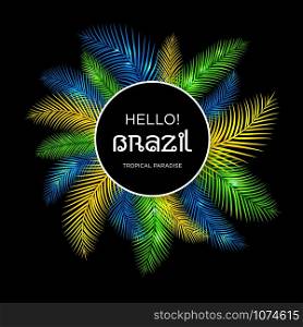 Welcome to Brazil! Vector illustration of color palm.. Welcome to Brazil!