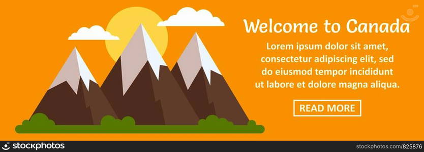 Welcome to Canada banner horizontal concept. Flat illustration of welcome to Canada banner horizontal vector concept for web design. Welcome to Canada banner horizontal concept