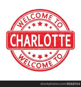 Welcome to CHARLOTTE. Impression of a round st&with a scuff. Flat style