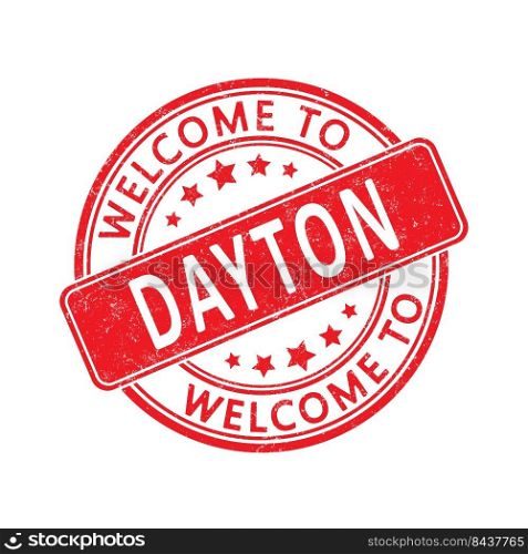 Welcome to Dayton. Impression of a round st&with a scuff. Flat style