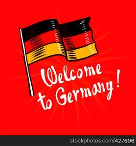 Welcome to germany concept background. Hand drawn illustration of welcome to germany vector concept background for web design. Welcome to germany concept background, hand drawn style