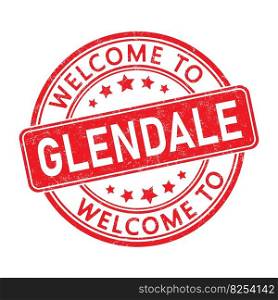 Welcome to GLENDALE. Impression of a round st&with a scuff. Flat style