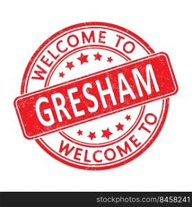 Welcome to Gresham. Impression of a round st&with a scuff. Flat style