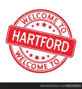Welcome to Hartford. Impression of a round st&with a scuff. Flat style