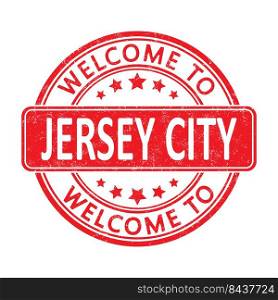 Welcome to Jersey City. Impression of a round st&with a scuff. Flat style