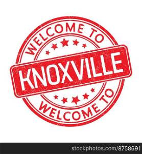 Welcome to KNOXVILLE. Impression of a round st&with a scuff. Flat style