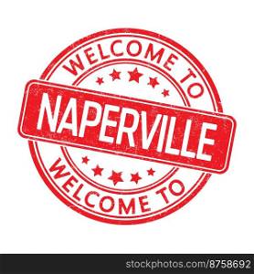 Welcome to NAPERVILLE. Impression of a round st&with a scuff. Flat style