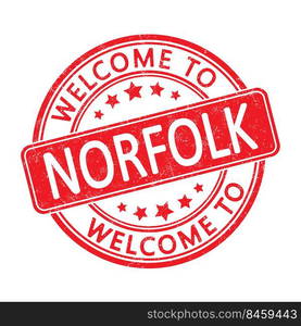 Welcome to NORFOLK. Impression of a round st&with a scuff. Flat style