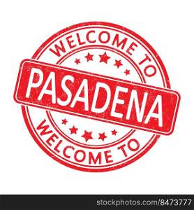 Welcome to PASADENA. Impression of a round st&with a scuff. Flat style