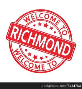Welcome to RICHMOND. Impression of a round st&with a scuff. Flat sty≤