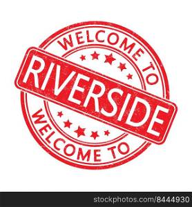 Welcome to Riverside. Impression of a round st&with a scuff. Flat style