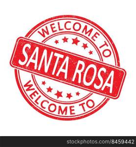 Welcome to SANTA ROSA. Impression of a round st&with a scuff. Flat style