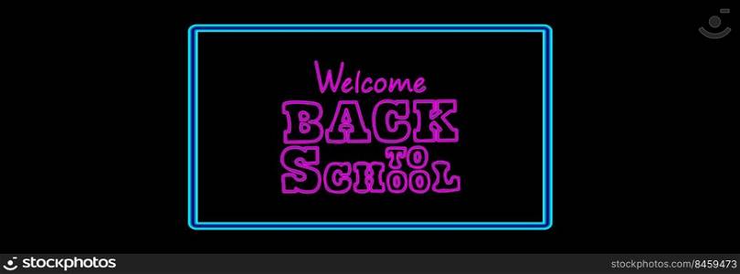 Welcome to school, bright acid lettering on a black background.