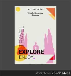 Welcome to The Bangkok Democracy Monument, Thailand Explore, Travel Enjoy Poster Template