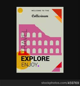 Welcome to The Collesioum Roma, Italy Explore, Travel Enjoy Poster Template