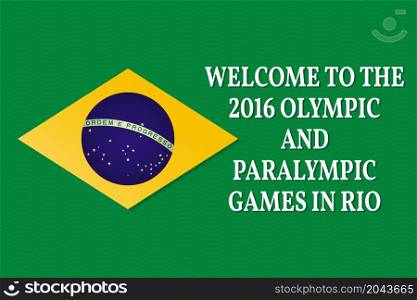 Welcome to the Games 2016. Patriotic banner for website template, cards, posters, logo. Vector illustration.