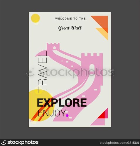 Welcome to The Great wall ,China Explore, Travel Enjoy Poster Template