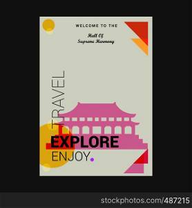 Welcome to The Hall of Supreme Harmony Beijing, China Explore, Travel Enjoy Poster Template