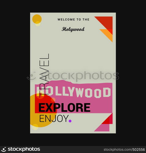 Welcome to The Hollywood , USA Explore, Travel Enjoy Poster Template