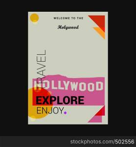 Welcome to The Hollywood , USA Explore, Travel Enjoy Poster Template
