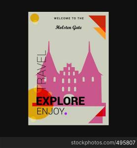 Welcome to The Holsten Gate Lubeck, Germany Explore, Travel Enjoy Poster Template