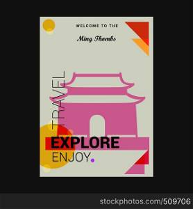 Welcome to The Ming Thombs, China Explore, Travel Enjoy Poster Template
