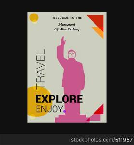 Welcome to The Monument of Mao Zedong Bejing, China Explore, Travel Enjoy Poster Template