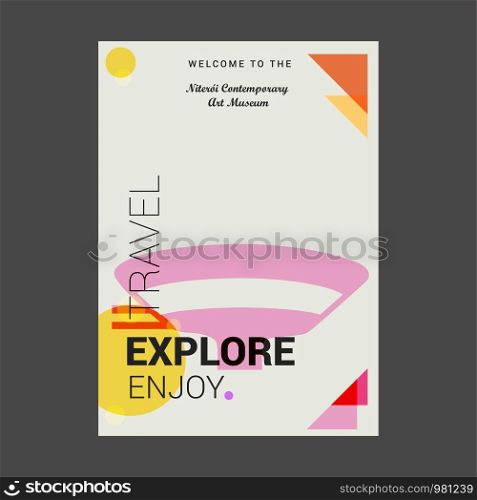 Welcome to The Niteroi Contemporary Art Museum, Brazil Explore, Travel Enjoy Poster Template