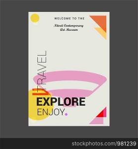 Welcome to The Niteroi Contemporary Art Museum, Brazil Explore, Travel Enjoy Poster Template