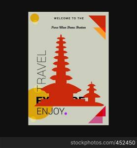 Welcome to The Pura Ulun bratan Bali island, Indonesia Explore, Travel Enjoy Poster Template