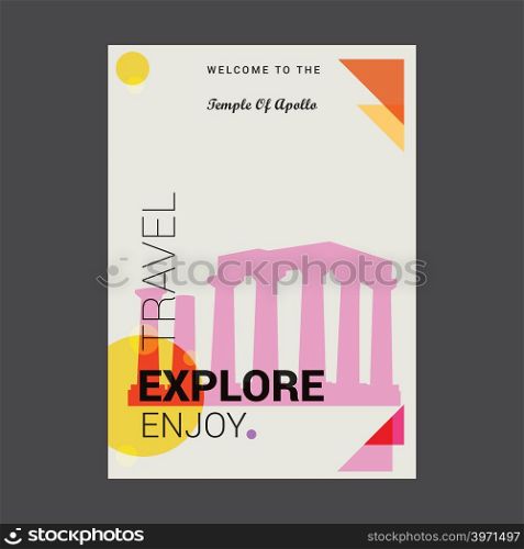 Welcome to The Temple of Apollo Attica, Greece. Explore, Travel Enjoy Poster Template