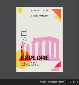 Welcome to The Temple of Apollo Attica, Greece. Explore, Travel Enjoy Poster Template