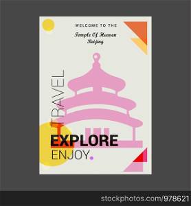 Welcome to The Temple of Heaven Beijing, China Explore, Travel Enjoy Poster Template