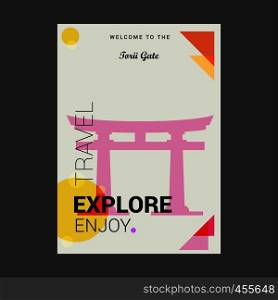 Welcome to The Torii Gate Itsukushima, Japan Explore, Travel Enjoy Poster Template