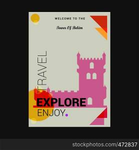 Welcome to The Tower of Belem Lisbon, Portugal Explore, Travel Enjoy Poster Template