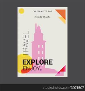 Welcome to The Tower of Hercules A Coruna, Spain Explore, Travel Enjoy Poster Template