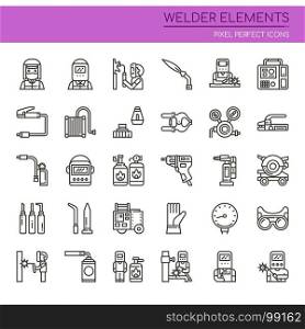 Welder Elements , Thin Line and Pixel Perfect Icons